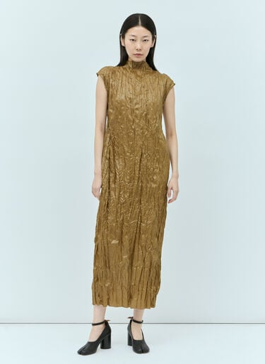 주름진 미디 원피스 Acne Studios 주름진 미디 원피스 그린 acn0254008