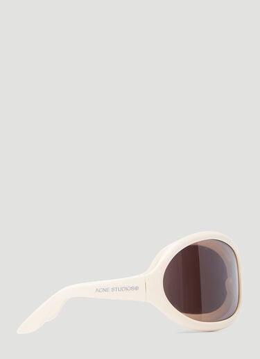 Acne Studios Oversized Oval Sunglasses White acn0254039