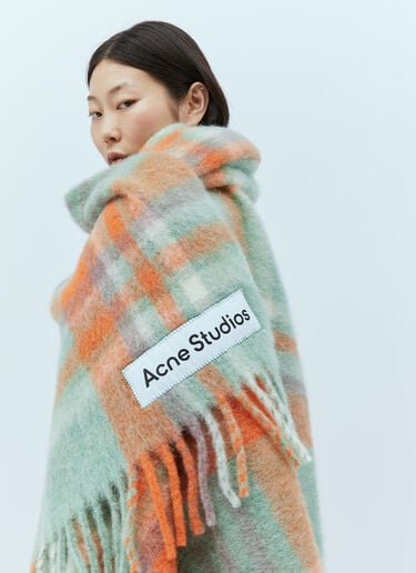 Large Check Scarf Acne Studios Large Check Scarf Orange acn0254044