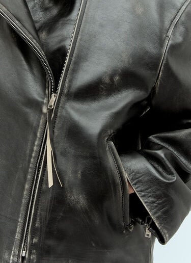 Sanded Leather Biker Jacket Acne Studios Sanded Leather Biker Jacket Black acn0255006