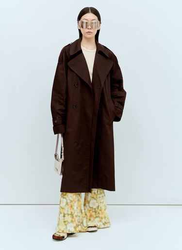 Acne Studios Double-Breasted Trench Coat Brown acn0255007