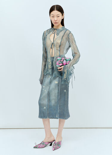 Acne Studios 印花针织中长半裙  蓝色 acn0256029