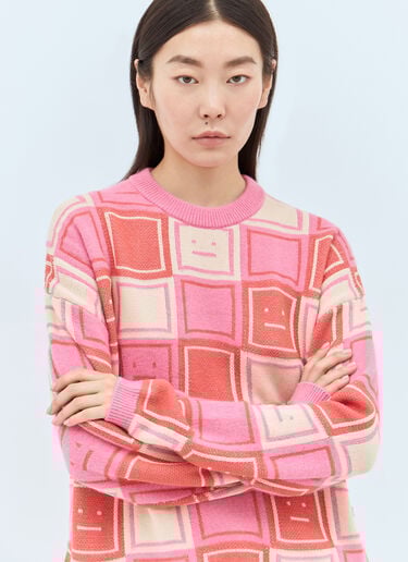 Face Jacquard Sweater Acne Studios Face Jacquard Sweater Pink acn0257002
