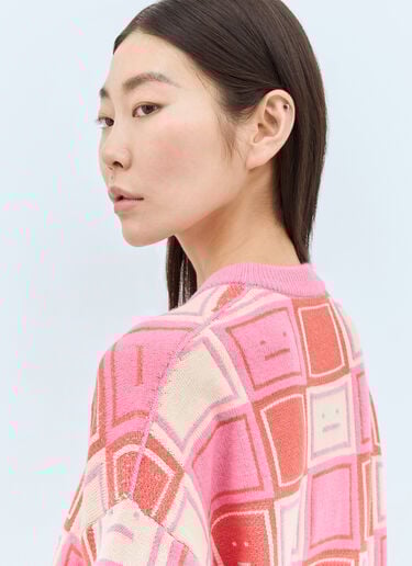 Face Jacquard Sweater Acne Studios Face Jacquard Sweater Pink acn0257002