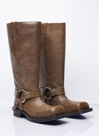 Leather Buckle Boots Acne Studios Leather Buckle Boots Brown acn0257009