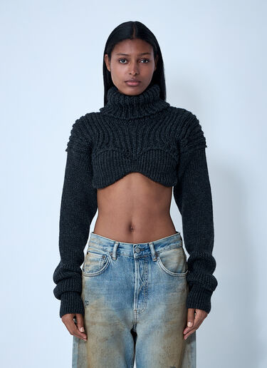 Cropped High Neck Sweater Acne Studios Cropped High Neck Sweater Grey acn0258002