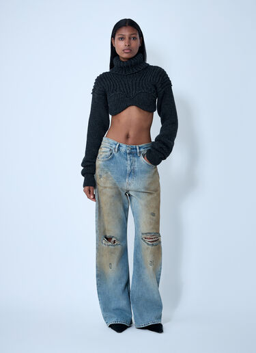 Cropped High Neck Sweater Acne Studios Cropped High Neck Sweater Grey acn0258002