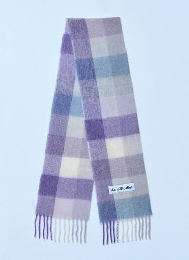 Acne Studios Mohair Check Scarf Purple acn0259018