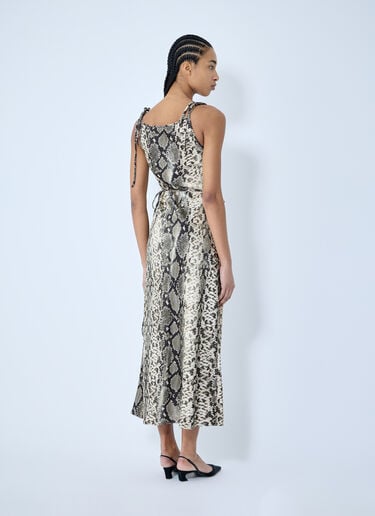 Satin Python Print Midi Dress Acne Studios Satin Python Print Midi Dress Brown acn0260001