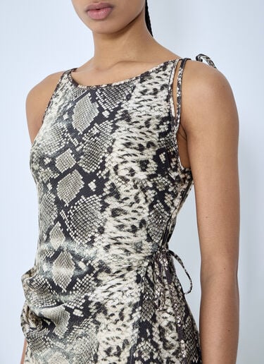 Satin Python Print Midi Dress Acne Studios Satin Python Print Midi Dress Brown acn0260001