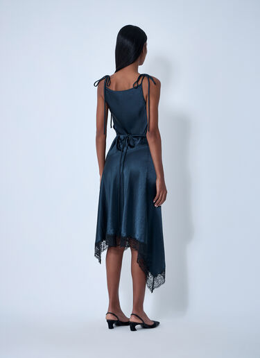 Acne Studios Satin Lace Midi Dress Blue acn0262005