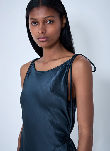 Acne Studios Satin Lace Midi Dress Blue acn0262005