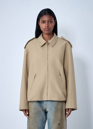 Acne Studios Cotton Satin Jacket Beige acn0262013