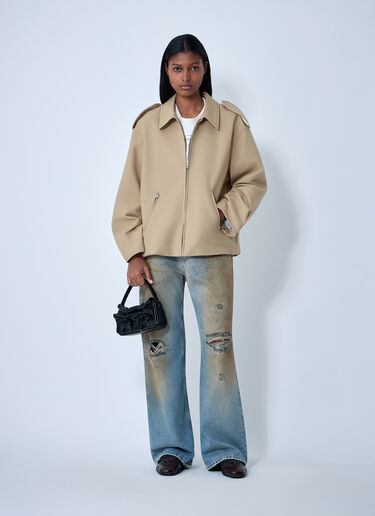 Acne Studios Cotton Satin Jacket Beige acn0262013