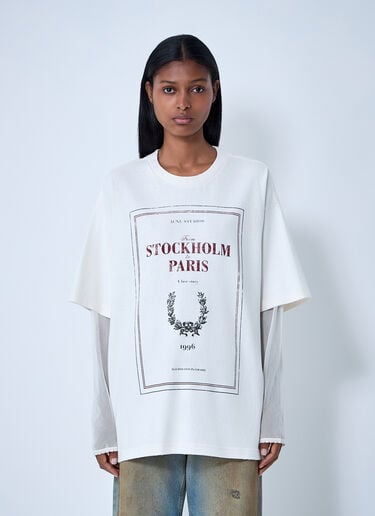 Layered Print T-Shirt Acne Studios Layered Print T-Shirt White acn0262030
