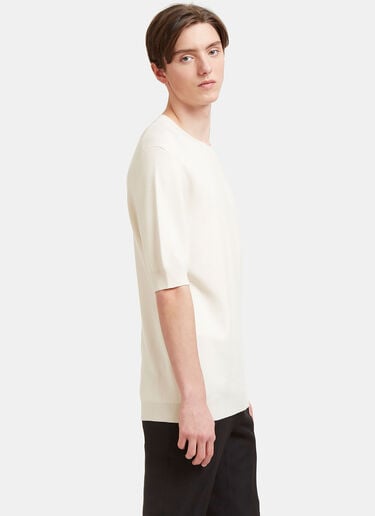 Aiezen Silk and Cashmere-Blend Fine-Knit T-Shirt White aie0118010