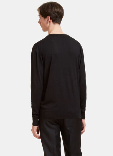 Silk and Cashmere-Blend Crewneck Sweater Aiezen Silk and Cashmere-Blend Crewneck Sweater Black aie0118011