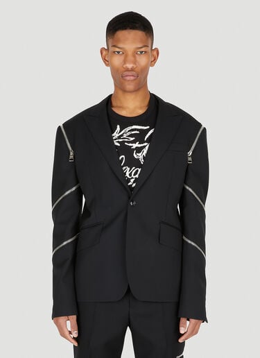 拉链袖西装外套 Alexander McQueen 拉链袖西装外套 黑 amq0148003
