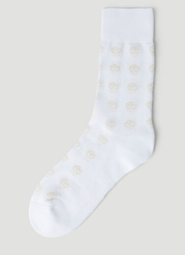 Skull Motif Socks Alexander McQueen Skull Motif Socks White amq0148033