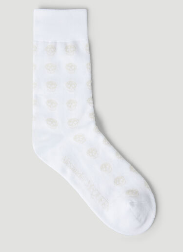 Skull Motif Socks Alexander McQueen Skull Motif Socks White amq0148033