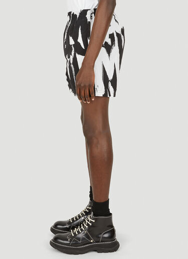All Over Graffiti Print Shorts Alexander McQueen All Over Graffiti Print Shorts Black amq0149045