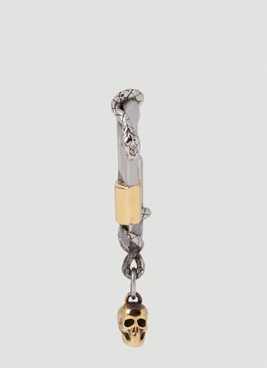 스네이크 앤 스컬 이어 커프 Alexander McQueen 스네이크 앤 스컬 이어 커프 실버 amq0152036