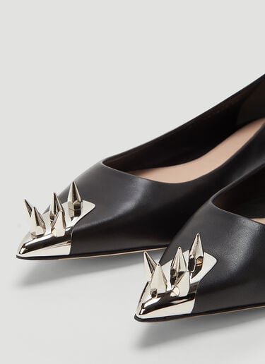 Alexander McQueen Punk Stud Ballerina Pumps Black amq0243037