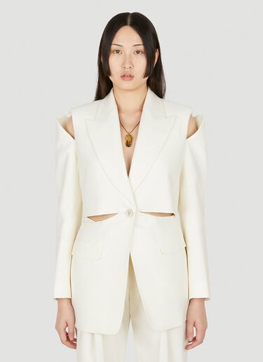 Alexander McQueen Slashed Blazer White amq0248007