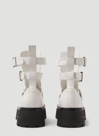 Alexander McQueen Buckle Fastening Ankle Boots White amq0248023