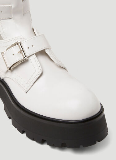 Alexander McQueen Buckle Fastening Ankle Boots White amq0248023