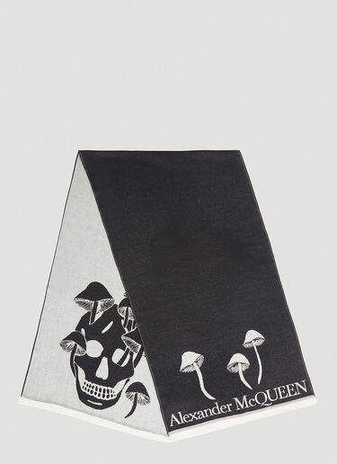 Mushroom Jacquard Scarf Alexander McQueen Mushroom Jacquard Scarf Black amq0250016