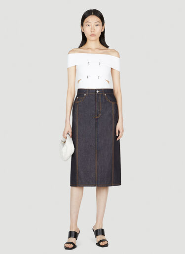 Alexander McQueen 露肩切割上衣 白色 amq0252027