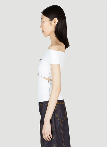 Alexander McQueen 露肩切割上衣 白色 amq0252027