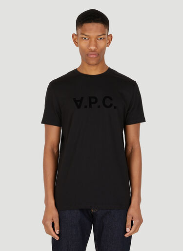 VPC 플록 로고 티셔츠 A.P.C. VPC 플록 로고 티셔츠 블랙 apc0148007