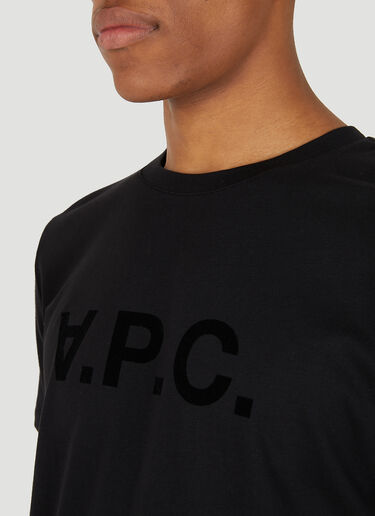VPC 플록 로고 티셔츠 A.P.C. VPC 플록 로고 티셔츠 블랙 apc0148007
