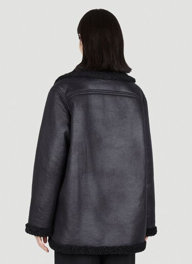 A.P.C. 클라라 에비에이터 인조 가죽 재킷 블랙 apc0254001
