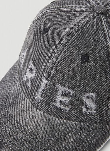 Aries 레이저 로고 디스트레스트 데님 캡 그레이 ari0252009