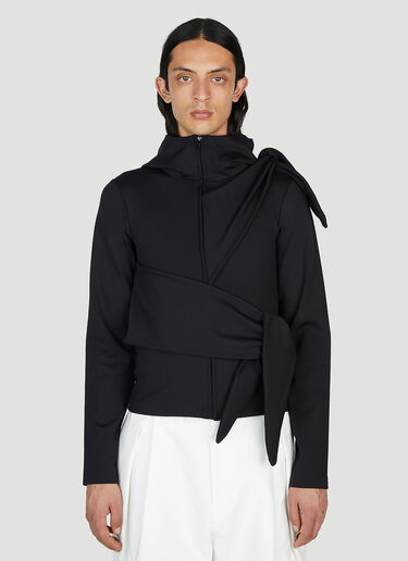 Aaron Esh Tied Hooded Sweatshirt Black ash0152007
