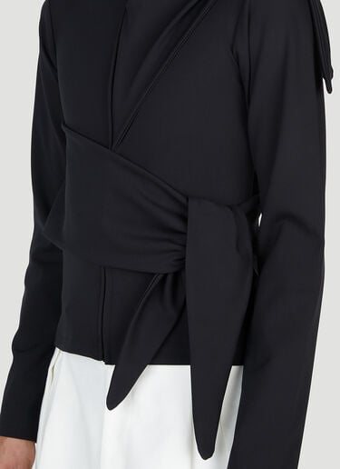 Tied Hooded Sweatshirt Aaron Esh Tied Hooded Sweatshirt Black ash0152007