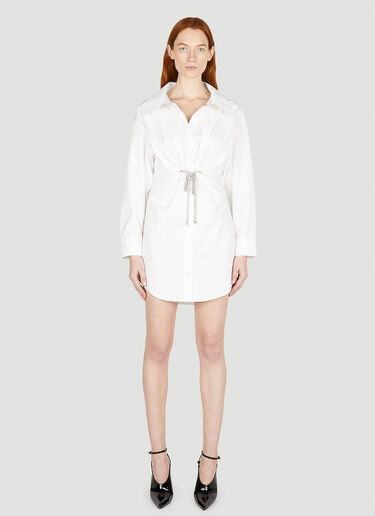 Crystal Tie Shirt Dress Alexander Wang Crystal Tie Shirt Dress White awg0251006