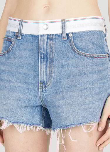 ロゴデニムショートパンツ Alexander Wang ロゴデニムショートパンツ ブルー awg0251036