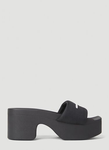 Alexander Wang 徽标图案厚底拖鞋 黑色 awg0251051
