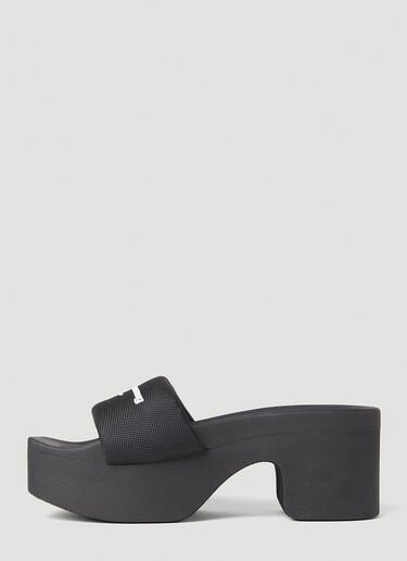 Alexander Wang 徽标图案厚底拖鞋 黑色 awg0251051