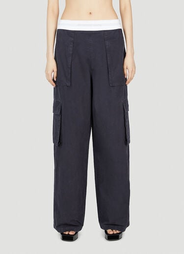 Logo Waistband Cargo Pants Alexander Wang Logo Waistband Cargo Pants Black awg0252003