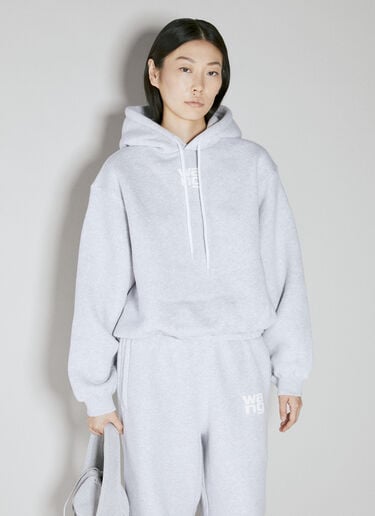 ロゴ パフフードスウェットシャツ Alexander Wang ロゴ パフフードスウェットシャツ グレー awg0253008