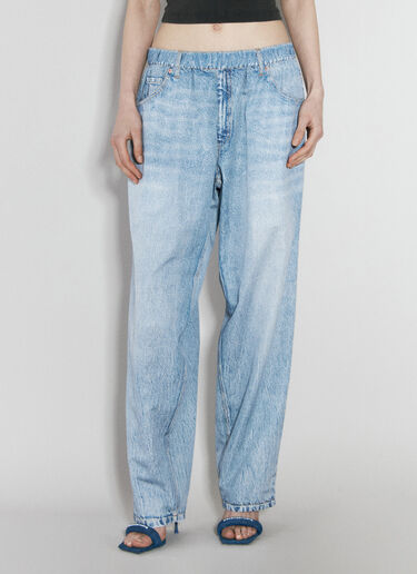 Printed Denim Track Pants Alexander Wang Printed Denim Track Pants Blue awg0255038