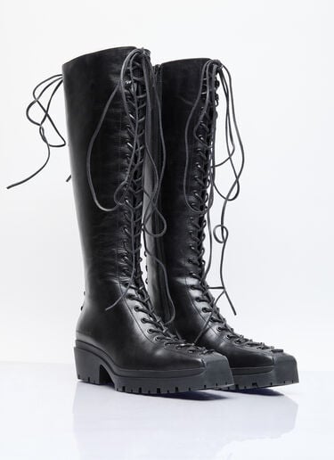Alexander Wang 터레인 레이스업 니하이 부츠 블랙 awg0256021