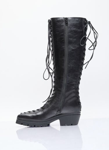 Alexander Wang 터레인 레이스업 니하이 부츠 블랙 awg0256021