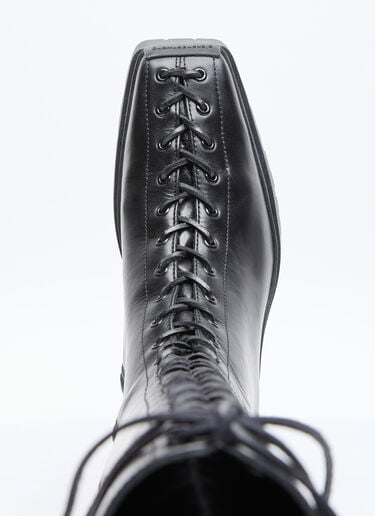 Alexander Wang 터레인 레이스업 니하이 부츠 블랙 awg0256021