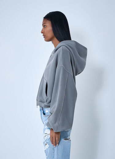 Alexander Wang Crop Zip-Up Sweateshirt Beige awg0261001